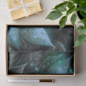 ラグジュアリー洗練されたティール（緑がかった色）ブラック白熱［赤熱］光を放つリーフ 薄葉紙 (ギフト)