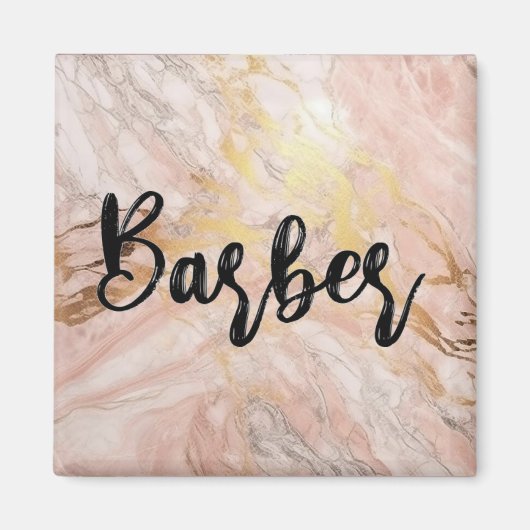 ラグジュアリー流体アート:大理石 – インク融合バーバー マグネット (正面)