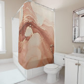 ラグジュアリー流体アート:大理石 – インク融合 シャワーカーテン (インサイチュ)