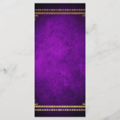 ラグジュアリー王室のなパープル&金ゴールド結婚ズ メニュー (裏面)