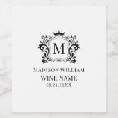 ラグジュアリー王室のシールバッジズヴィンテージオーナメント ワインラベル (シングルラベル)