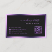 ラグジュアリー王室のパープルフレームモダンスクリプトモノグラム 名刺 (裏面)