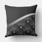 ラグジュアリー王室のブエレガントラックスシルバーフローラ クッション (裏面)