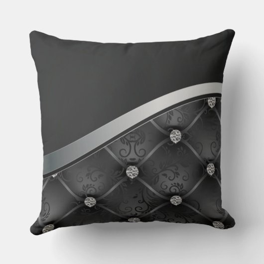 ラグジュアリー王室のブエレガントラックスシルバーフローラ クッション (裏面)