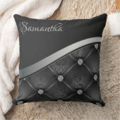 ラグジュアリー王室のブエレガントラックスシルバーフローラ クッション (ブランケット)