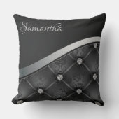 ラグジュアリー王室のブエレガントラックスシルバーフローラ クッション (正面)