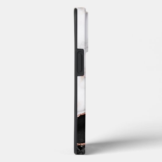 ラグジュアリー王室のブラックアゲート金ゴールド名前をカスタムするモノグラム Case-Mate iPhoneケース (裏面 / 右)