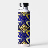 ラグジュアリー王室のブルーと金ゴールドハートウォーターボトル ウォーターボトル (右面)