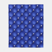 ラグジュアリー王室のブルーダイヤモンドタフテッドパターン フリースブランケット (正面)
