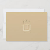 ラグジュアリー王室のブルー金ゴールドオールインワンウェディング招待 招待状 (裏面)