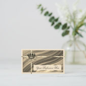 ラグジュアリー王室のベージュ金ゴールドクラウンラグジュアリー&ノーブル 名刺 (スタンド正面)