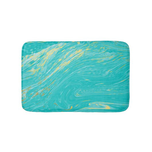 ラグジュアリー王室のマーブルエレガント金ゴールドブルー バスマット (正面)