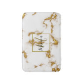 ラグジュアリー王室のマーブルエレガント金ゴールドモノグラム バスマット (正面縦)