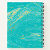 ラグジュアリー王室のマーブルブルー金ゴールドモノグラムビジネス ノートブック (裏面)