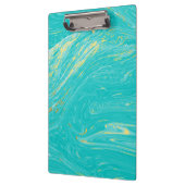 ラグジュアリー王室のマーブル金ゴールドブルーモノグラムビジネス クリップボード (左)