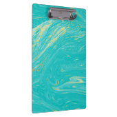 ラグジュアリー王室のマーブル金ゴールドブルーモノグラムビジネス クリップボード (右)