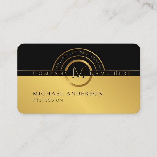 ラグジュアリー王室の金ゴールドラウンド抽象芸術プロフェッショナル 名刺 (正面)