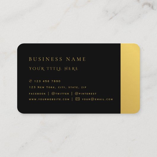 ラグジュアリー王室の金ゴールドラウンド抽象芸術プロフェッショナル 名刺 (裏面)