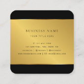 ラグジュアリー王室の金ゴールドラウンド抽象芸術&アゲートモノグラム スクエア名刺 (裏面)