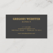 ラグジュアリー理容師コフェイクンブス金ゴールドプロフェッショナル 名刺 (裏面)