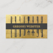 ラグジュアリー理容師コフェイクンブス金ゴールドプロフェッショナル 名刺 (正面)