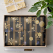 ラグジュアリー白熱［赤熱］光を放つシャイニー金ゴールドの雪と星 薄葉紙 (ギフト)