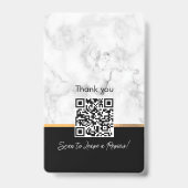 ラグジュアリー白黒金ゴールドマーブルプロフェッショナル公証人 バッジ (裏面)