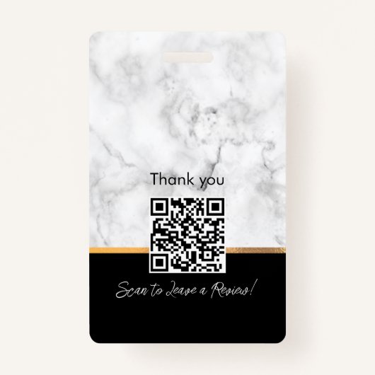 ラグジュアリー白黒金ゴールドマーブルプロフェッショナル公証人 バッジ (裏面)