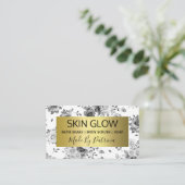 ラグジュアリー白黒金ゴールド手作りスパ及び美しい 名刺 (スタンド正面)