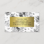 ラグジュアリー白黒金ゴールド手作りスパ及び美しい 名刺 (裏面)