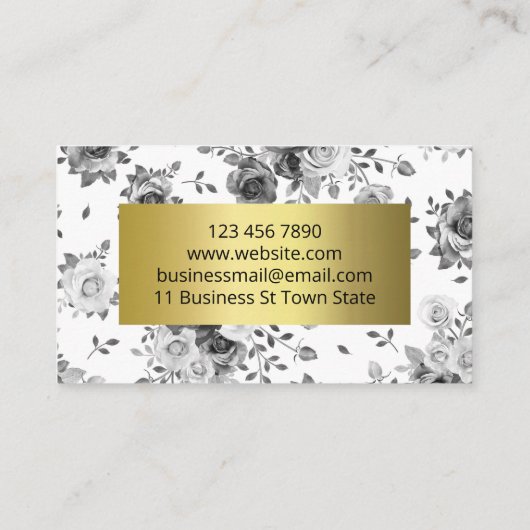 ラグジュアリー白黒金ゴールド手作りスパ及び美しい 名刺 (裏面)