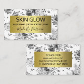 ラグジュアリー白黒金ゴールド手作りスパ及び美しい 名刺 (正面/裏面)