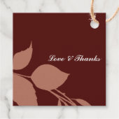 ラグジュアリー秋の結婚式ブルゴーニュ フェイバータグ (裏面)