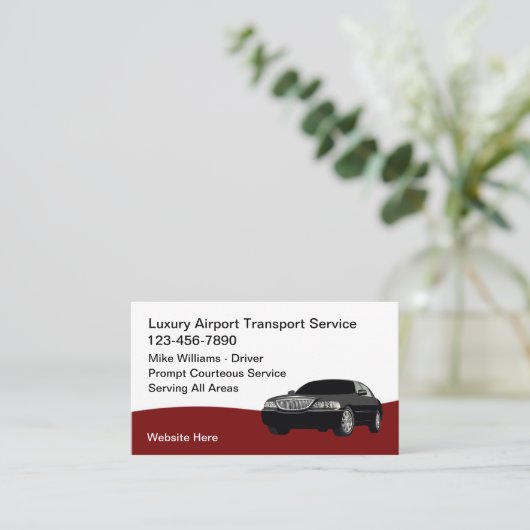 ラグジュアリー空港交通タクシーカーサービス 名刺 (スタンド正面)