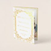 ラグジュアリー素晴らしギャツビーアールデコウェディングザデイトを保存 箔カード (正面)