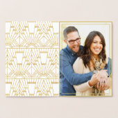 ラグジュアリー素晴らしギャツビーアールデコウェディングザデイトを保存 箔カード (内部)