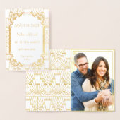 ラグジュアリー素晴らしギャツビーアールデコウェディングザデイトを保存 箔カード (ディスプレー)