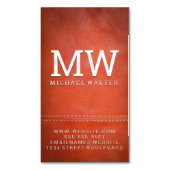 ラグジュアリー素晴らしレザー |ダブルステッチ マグネット名刺 (正面縦)