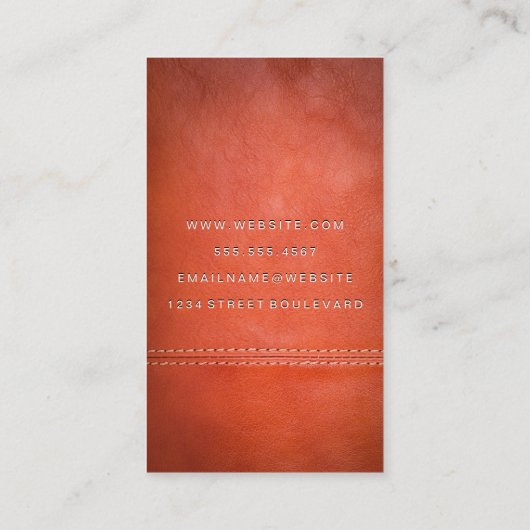 ラグジュアリー素晴らしレザー |ダブルステッチ 名刺 (裏面)