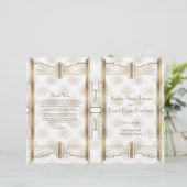 ラグジュアリー素晴らし金ゴールドギャツビーアールデコ結婚式 プログラム (スタンド正面)