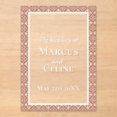 ラグジュアリー素朴テラコッタタイルバーンドオレンジ結婚ズ アクリル招待状 (正面)