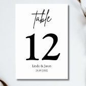 ラグジュアリー結婚の書道スクリプトテーブル番号 テーブルナンバー