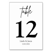 ラグジュアリー結婚の書道スクリプトテーブル番号 テーブルナンバー (正面)