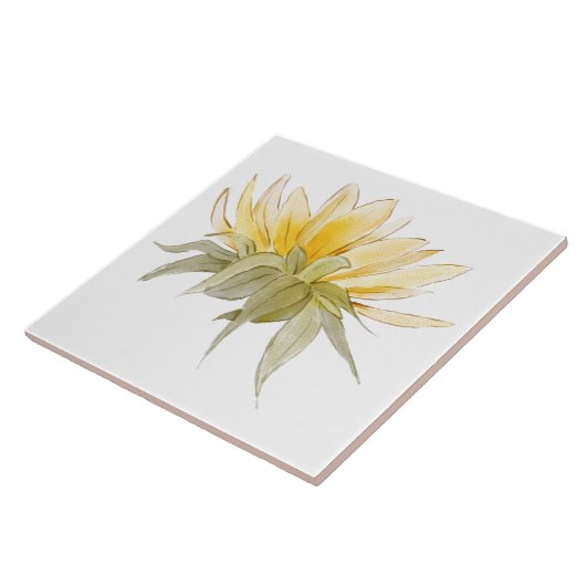 ラグジュアリー結婚サンフラワーズラージホワイト タイル (側面)