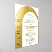 ラグジュアリー結婚ズのメニューとテーブル番号金ゴールドシルバー 箔ポスター (レイダウン)