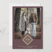 ラグジュアリー結婚ズイニシャル装飾用レース効果 セーブザデート (裏面)