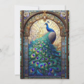 ラグジュアリー結婚ズ威厳のある：孔雀招待状 招待状 (裏面)