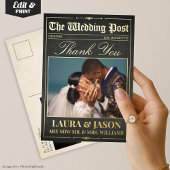 ラグジュアリー結婚ズ新聞サンキューカード金箔 箔招待状