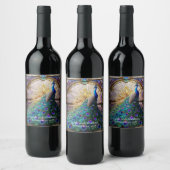 ラグジュアリー結婚ズ：ステンドグラス孔雀ワインラベル ワインラベル (ボトル)