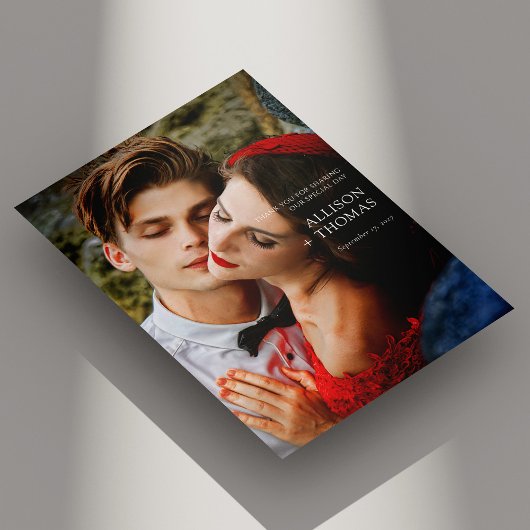 ラグジュアリー結婚フォトサンキューカード サンキューカード